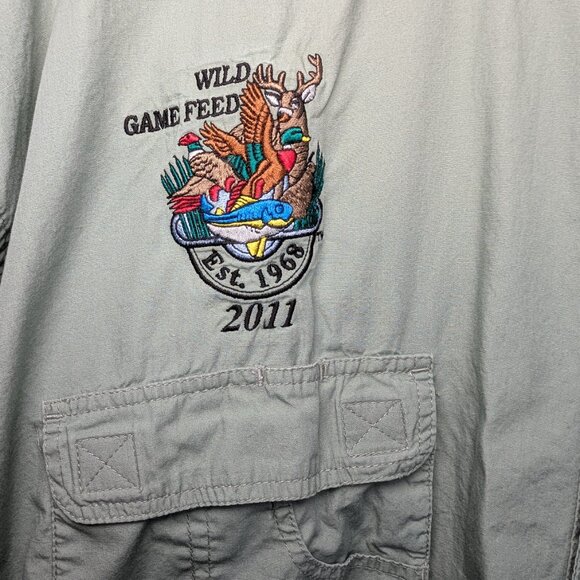 Hook & Tackle Mens 2XL Fishing Shirt Vented Cargo Pockets Light Green Outdoor - Picture 6 of 9